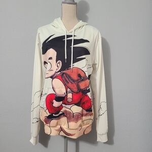 Anime: Dragon Ball‎ Z White Hoodie Goku Unisex Nimbus Long Sleeve Large